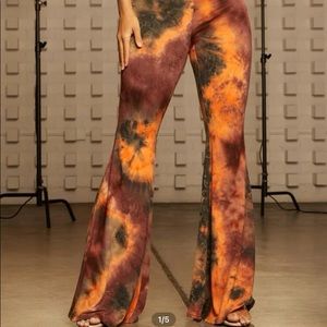 Tie dye flare pants